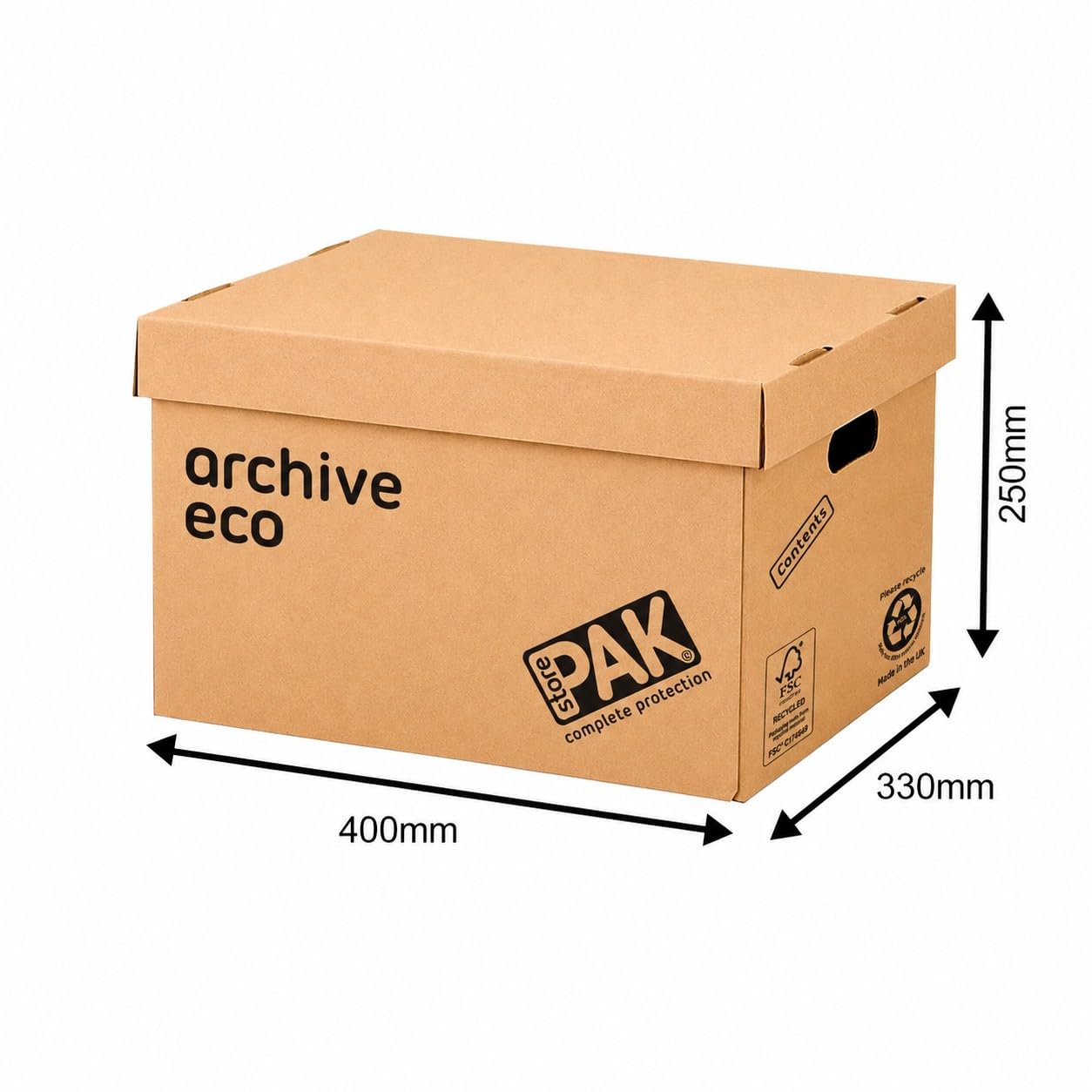StorePAK Eco Archivkartons mit Deckel, 10 Stück Flach verpackt; einfach zusammenzubauen. Ideal für Zuhause, Büro und Umzug. Archiv-Box. braun