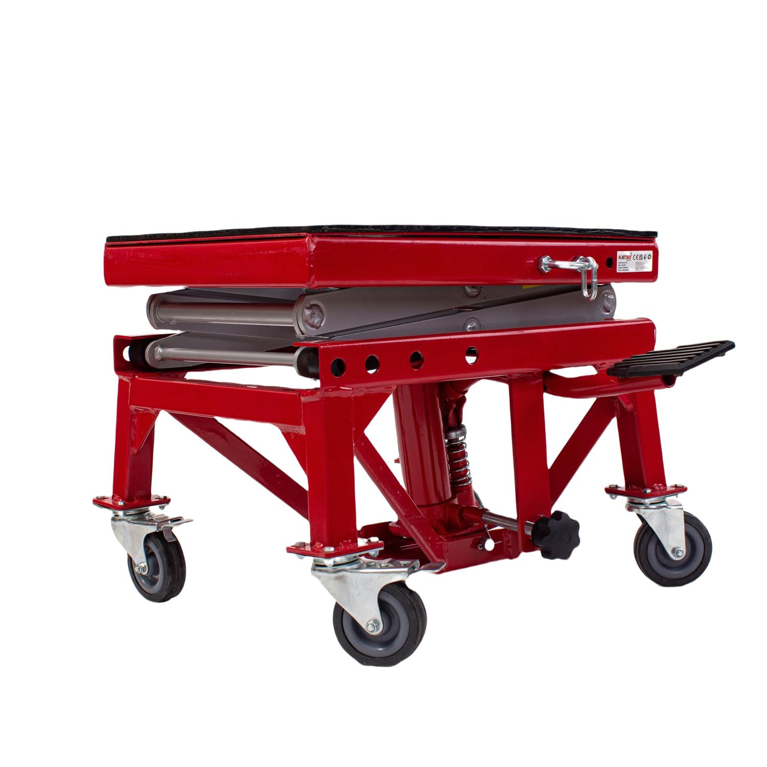 KATSU Tools Cavalletto Idraulico Alzamoto con Ruote, 135 kg