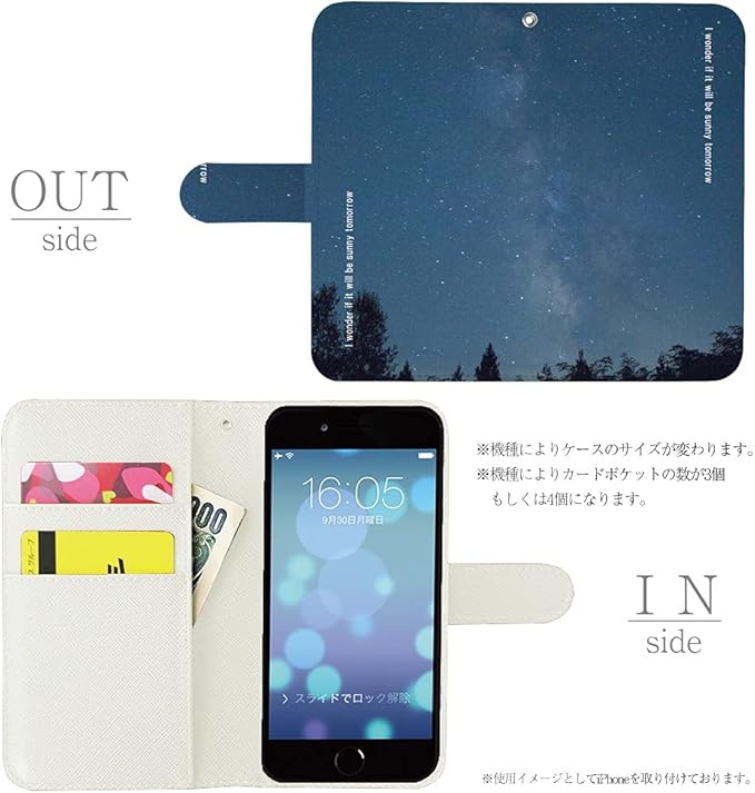 Amazon Co Jp Pretimo Arrows M03 カバー ケース 手帳型 空 夜空 星 白生地 スマートフォン 全機種対応 汎用 カメラレンズ全面保護 カード収納付き T0504 01773 家電 カメラ