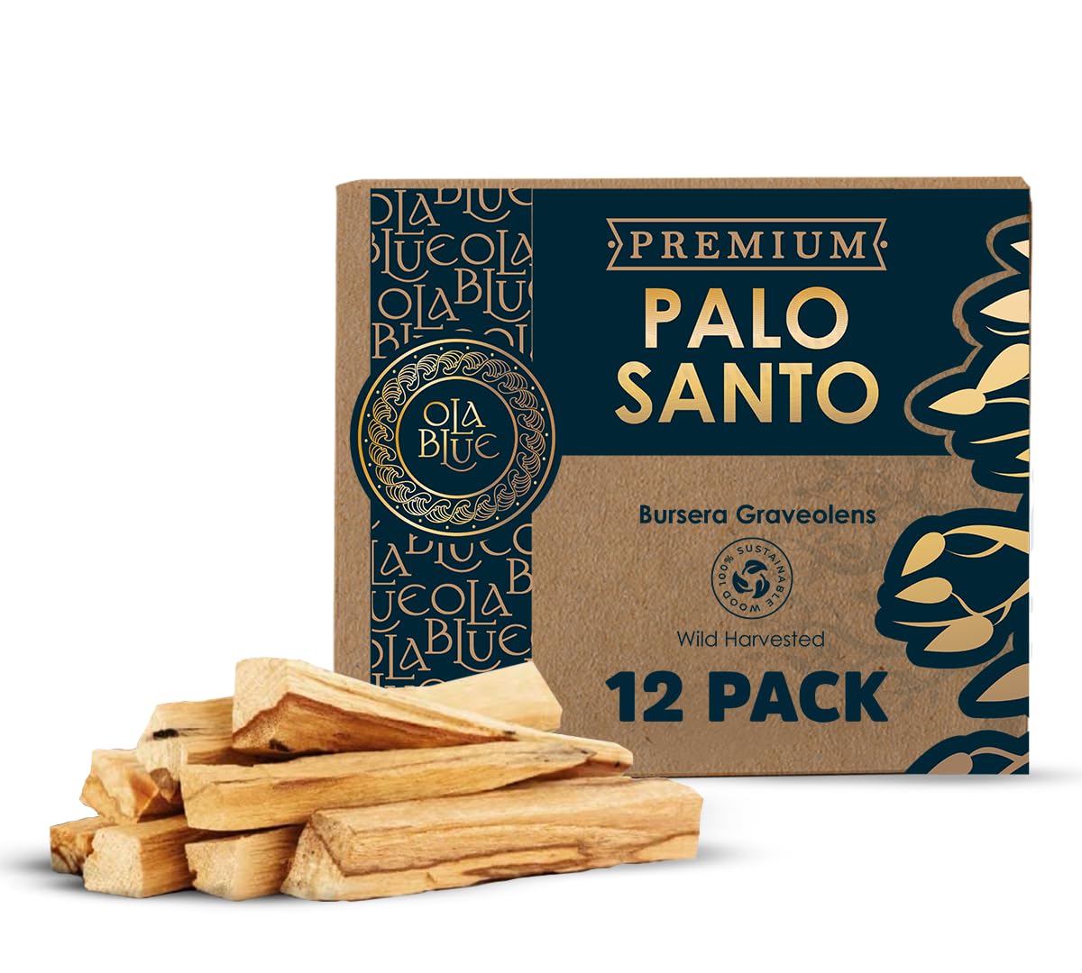 Palo Santo Smudging Sticks Premium (12 Pack) from Peru -100% Natural Incense, High Resin for Spiritual Cleansing-Substantially Hand-Picked Ethically Wild Harvested-Sustainable Packaging
