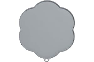 Catit Round Pet Food Mat, Prevents Spills and Floor Scratches