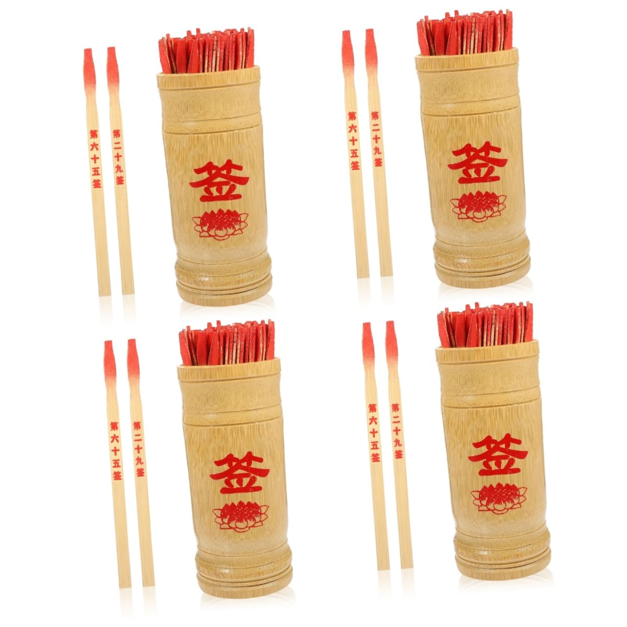 Zerodeko 4 Juegos Palo De Hexagrama De Bambú Palos De Adivinacion Chinos Palos De Adivino Palos De Adivinación Accesorios Del Juego De La Fortuna Caja De Herramientas Afortunado