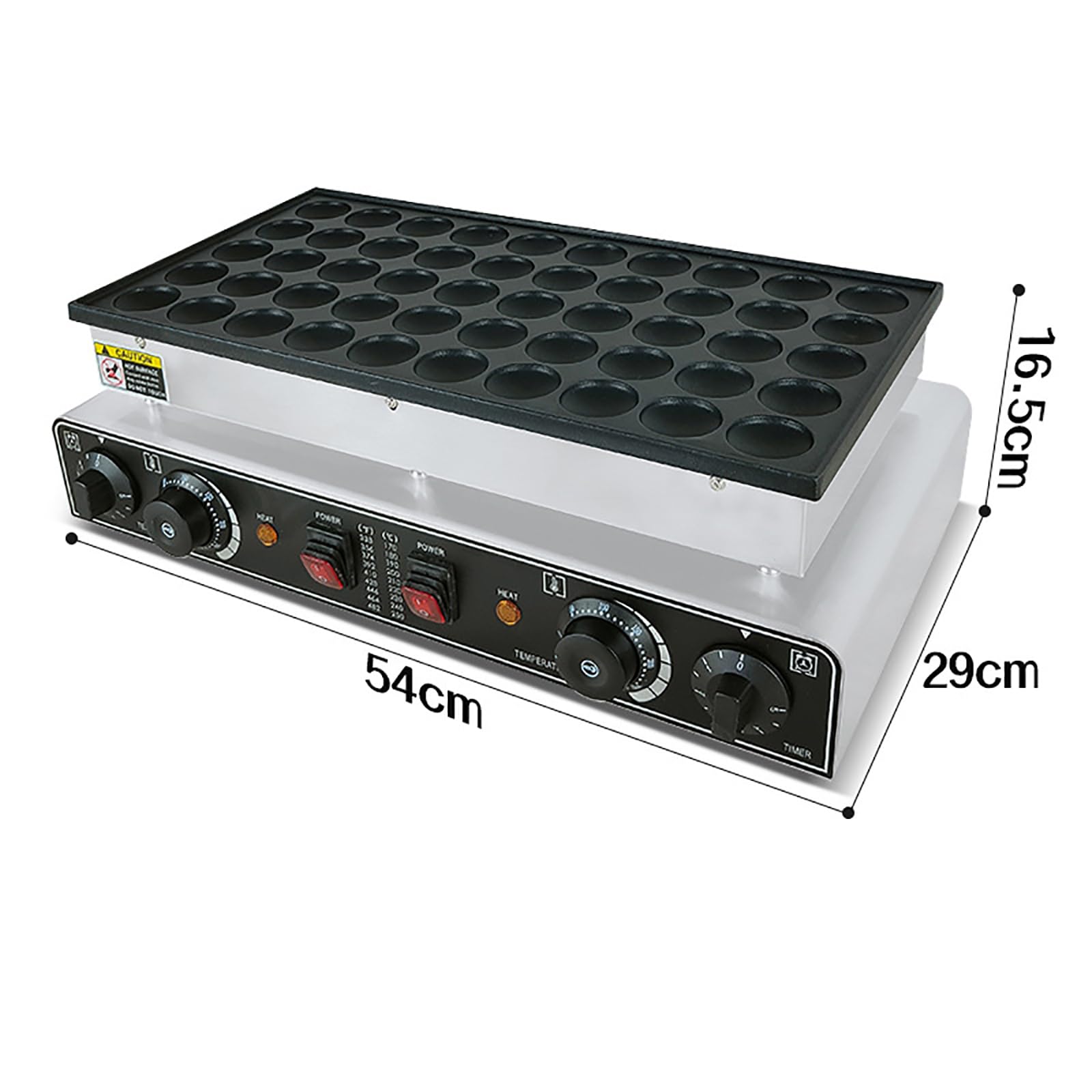 Macchina per Mini Waffle a 50 Fori, Macchina elettrica per dorayaki in Acciaio Inox da 1700 W, intervallo di Tempo: 5 min/intervallo di Temperatura: 50-300 ℃/Dimensioni dello Stamp,