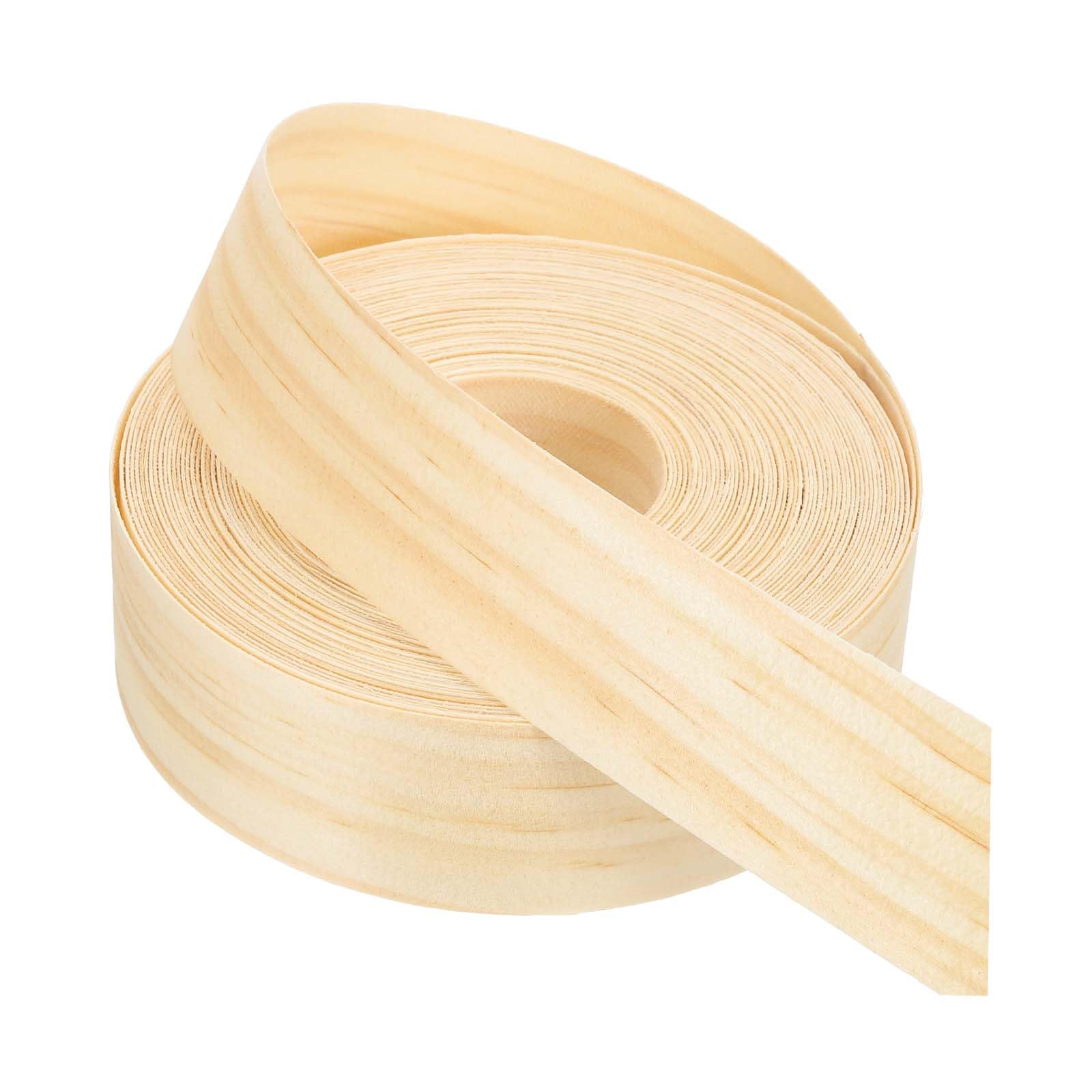 PATIKIL Pine Edge Banding, 1-1/2 Inch x 50 ft Wood Veneer Tape Pre-glued Flexible Plywood Edge Banding with Hot Melt Adhesive for Furniture