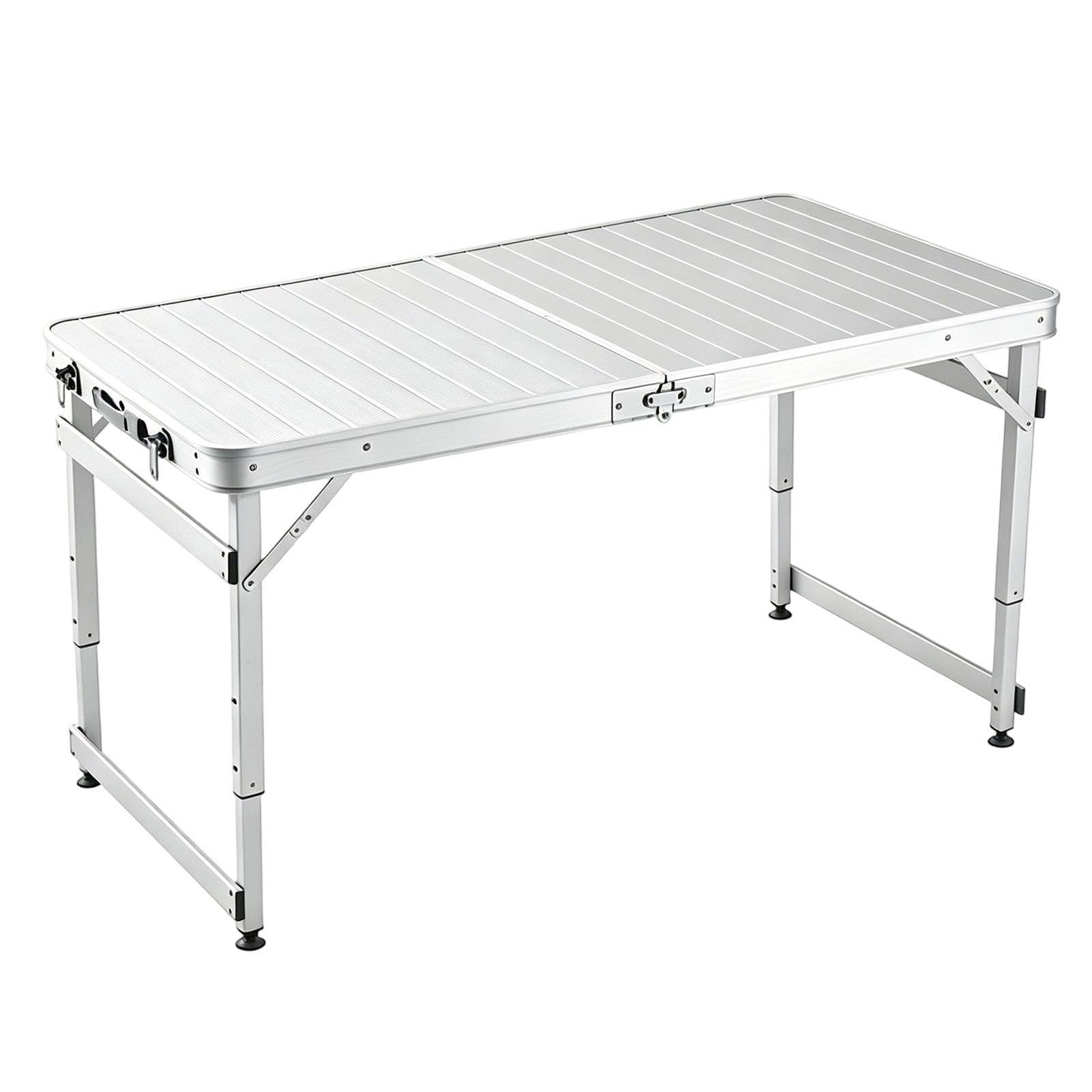 Tavolo da campeggio pieghevole in alluminio con altezza regolabile, manico portatile, leggero, resistente, tattico, multiuso, per picnic, cucina, lavoro, viaggi