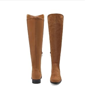 DREAM PAIRS Women's Knee-High Boots Comfortable Flat Low Heel