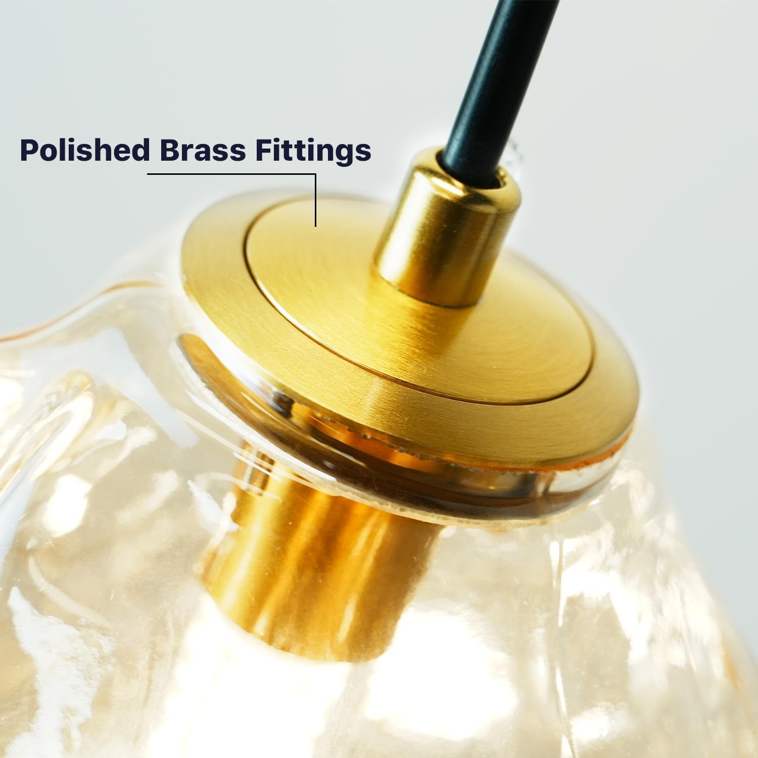 Modern Style Pendant Light, Mid Century Smoked Glass Ceiling Hanging Lamp, Vintage Hand Blown Fixture for Bedroom Dining Room, Kitchen Island - Lava Ice, Rich Cognac, Small, 1 Pack