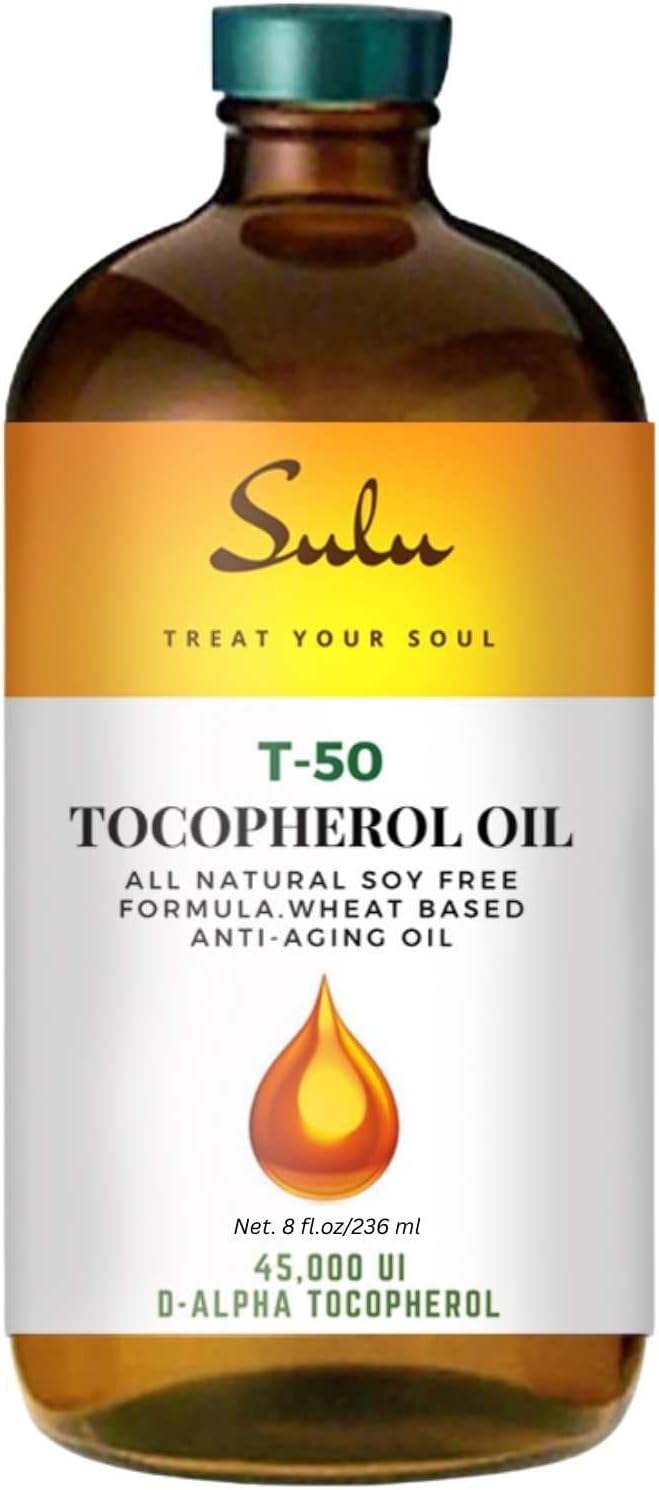 SULU ORGANICS 8 fl.oz-100% Pure and Natural Soy Free T-50 Tocopherols Vitamin E Oil