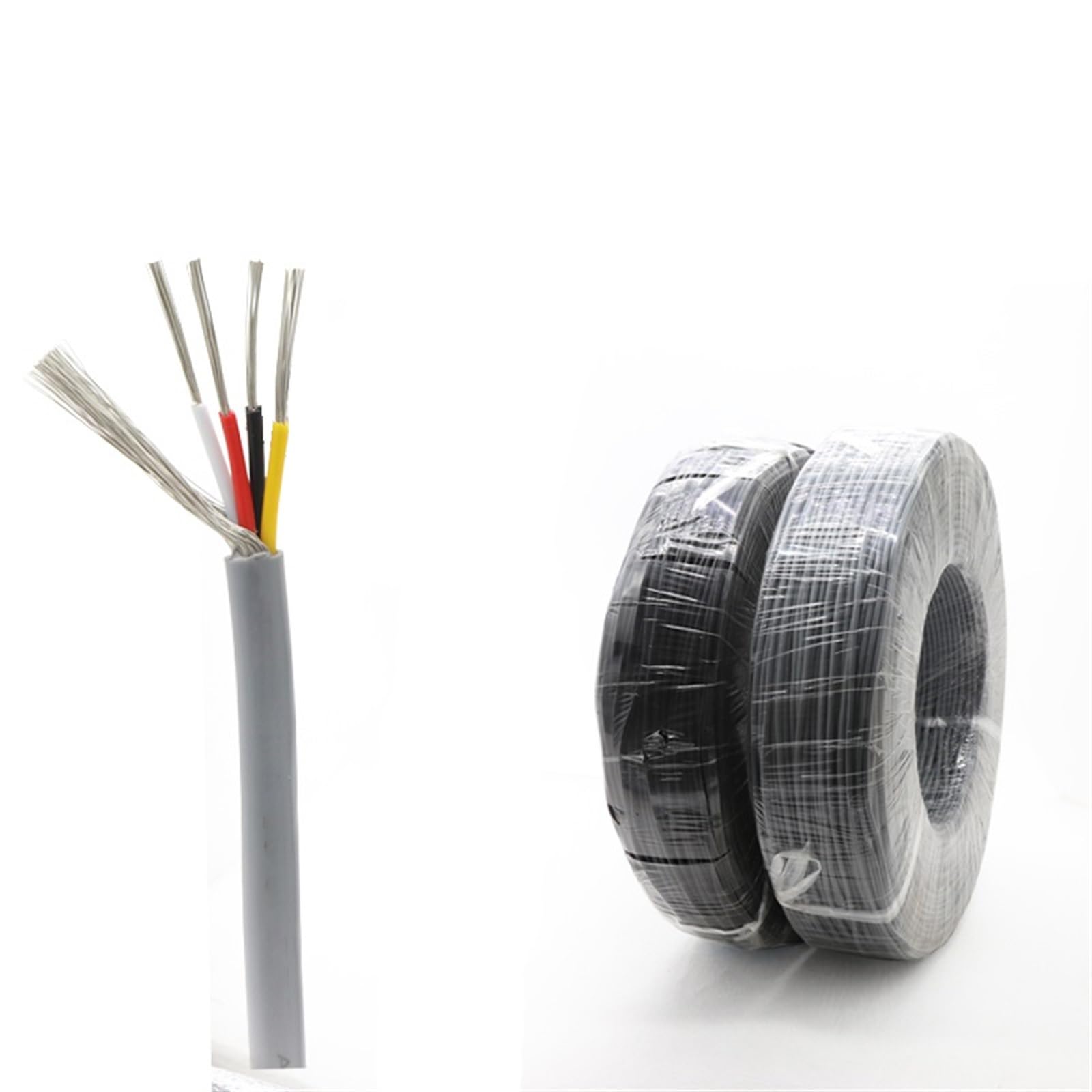 cable apantallado, Cable de audio for auriculares, 5 metros, 2-8 conductores, blindado UL2547, 18-30 AWG(20awg Grey,7 cores)