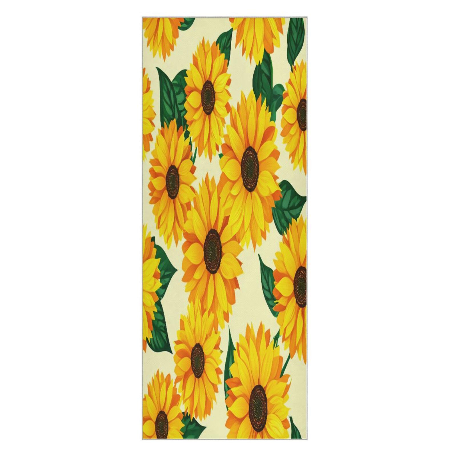 BURSTDDY Sunflower Hot Yoga Towel Absorbent Non Slip Yoga Mat Towel