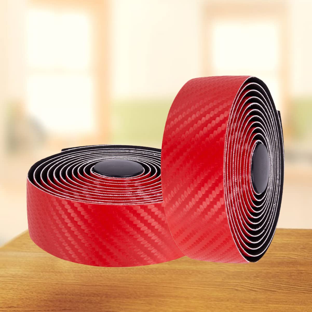 Sosoport 6 Belt Per Manubrio Bici Fibra Di Carbonio Da Antiscivolo e Resistente Per Bici Da Corsa Rosso