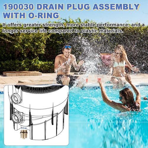 Image of Upgraded 190030 Brass Drain Plug Cap Assembly Replacement for Pentair Filter Drain Plug Fit for Pentair FNS Plus, Clean & Clear Plus, and Quad D.E. Filters, Pool Maintenance Accessory with O-Ring