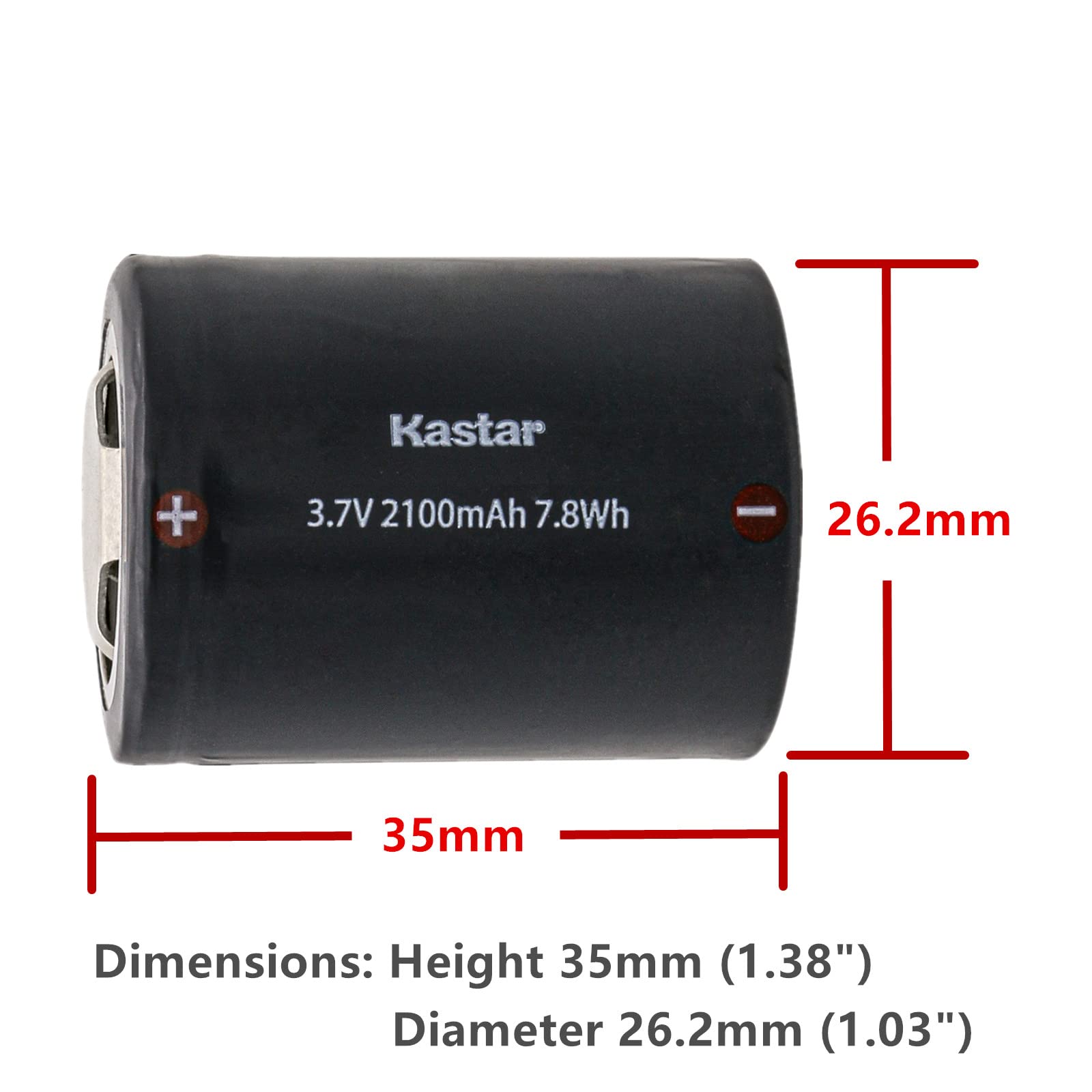 Kastar Battery 2-Pack Replacement for Acebeam E10 Rechargeable Flashlight, Acebeam ARC26350HC-200A, Emisar D4SV2 LED Flashlight, Other Flashlights, Electric Razor, Shaver