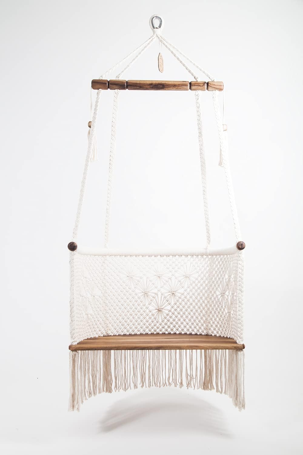 Teak Hardwood Hanging Chair + Country Cushion