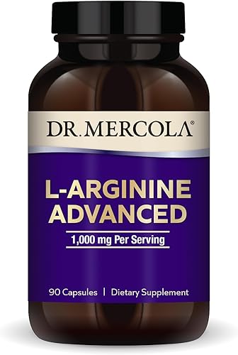 Dr. Mercola L-Arginine Advanced, 30 Servings (90 Capsules), 1,000 mg Per Serving, Dietary Supplement, Supports Energy Production, Non-GMO