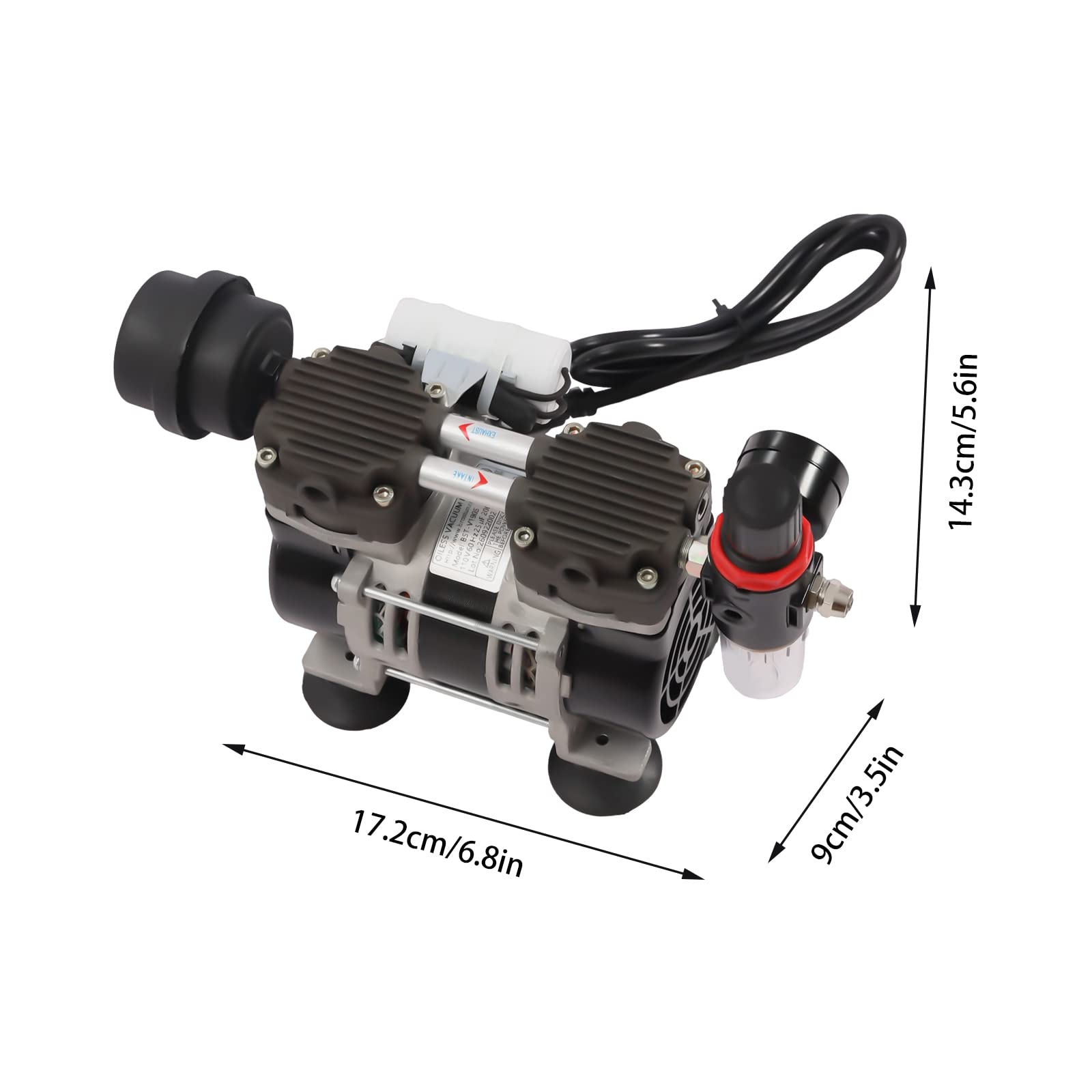 Ölfreie Labor-Vakuumpumpe 230W 1.1A Ölfrei Labor Unterdruckpumpe 1400R/min Lab Diaphragm Vacuum Pump -90Kpa Luftpumpe Kompressorpumpe