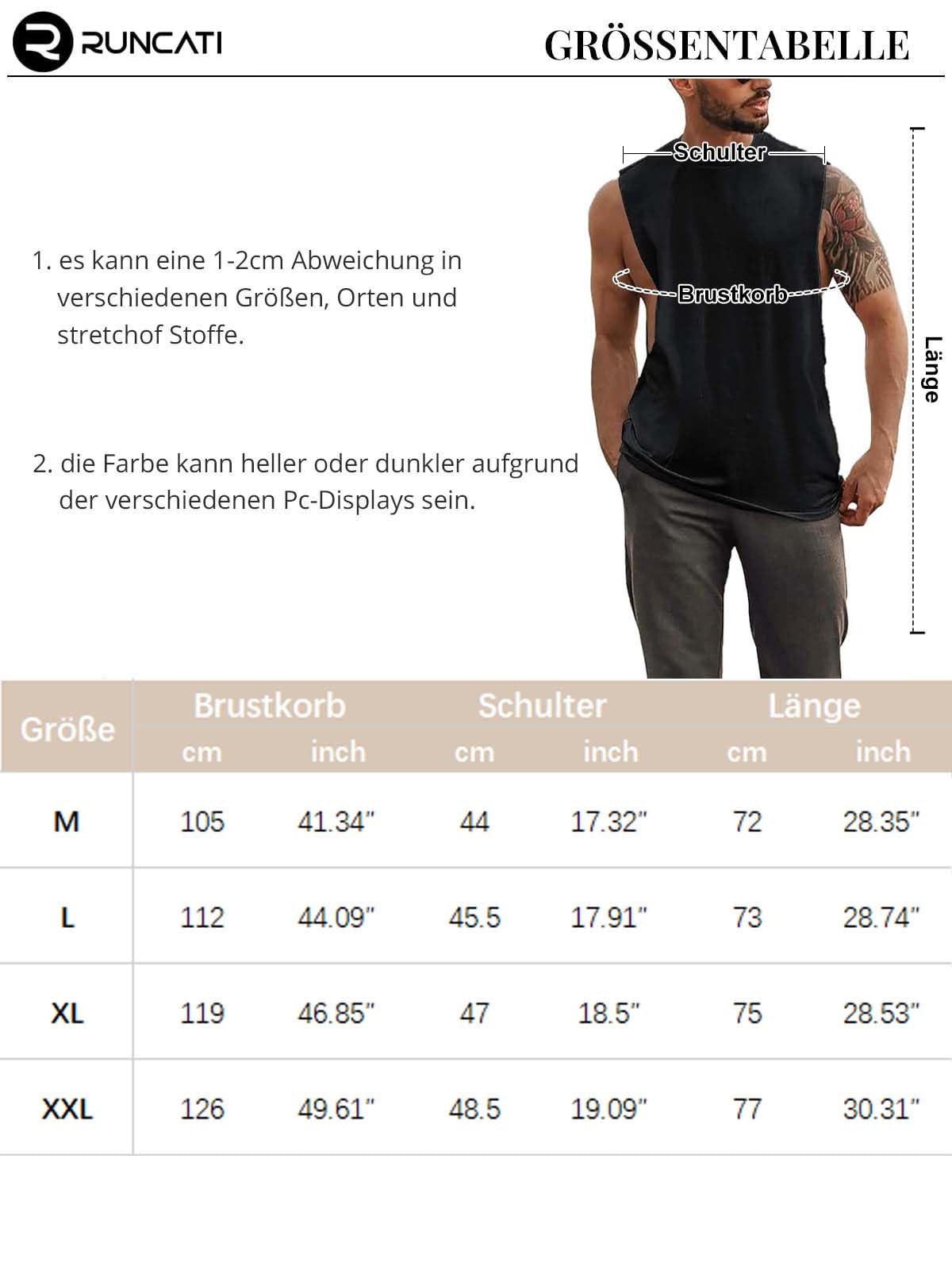 Runcati Camiseta sin mangas para hombre, camiseta sin mangas, de algodón, para deporte, fitness, culturismo, corte regular, transpirable, entrenamiento de axilas