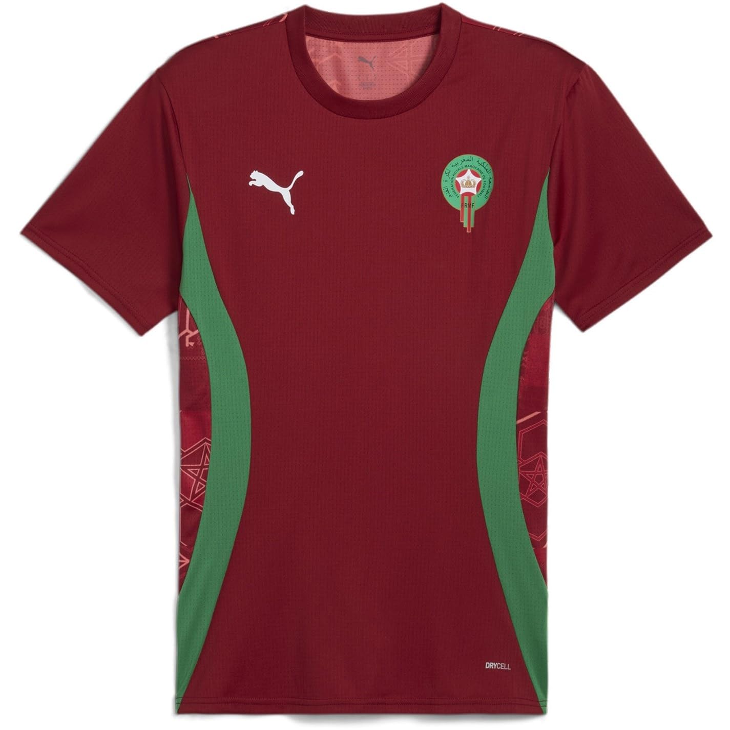 PUMA Mens Morocco Pre Match Shirt 2025 Adults Red/Green L