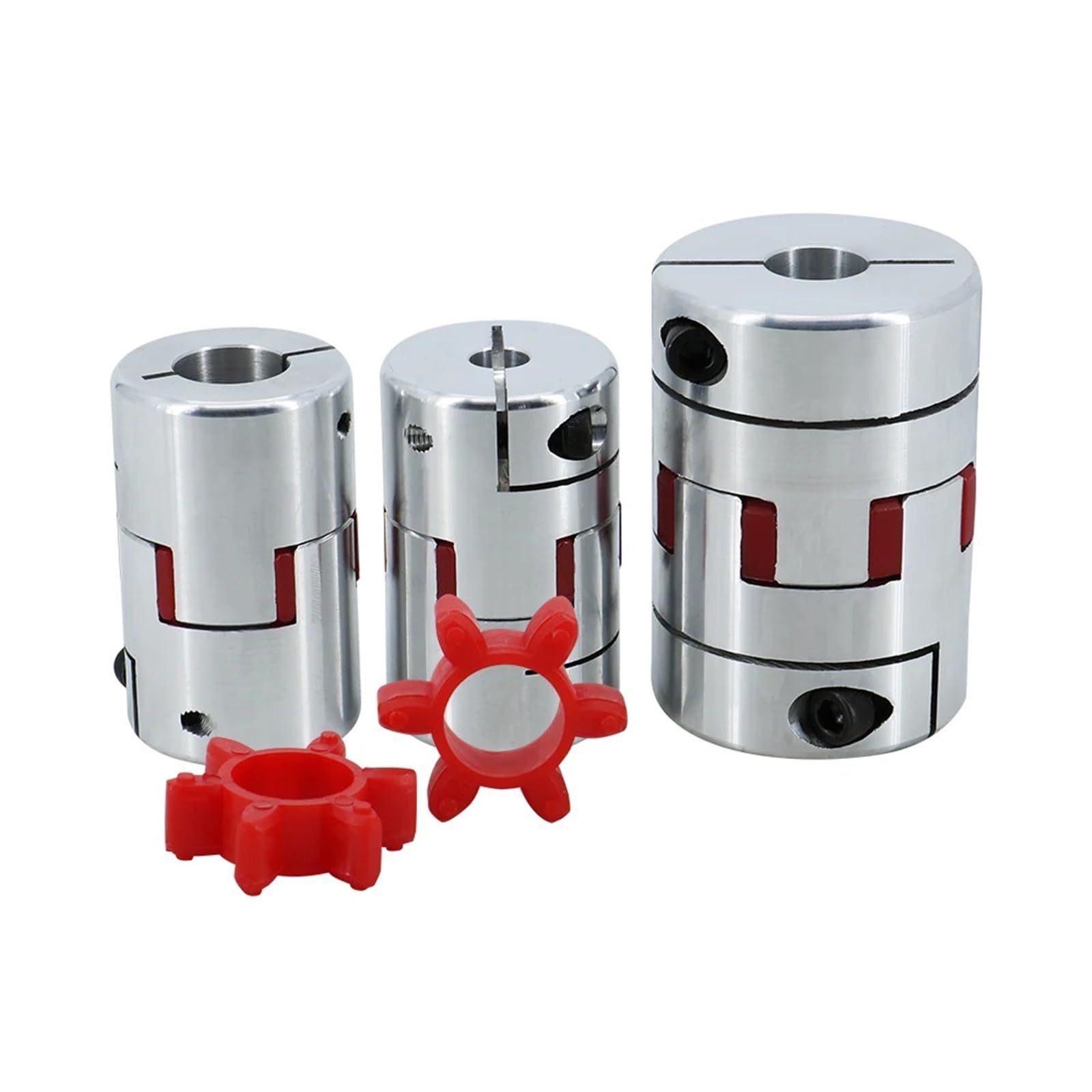 Accouplement de précision, Coupleur flexible à trois mâchoires D40L65 en aluminium, connecteur de moteur avec rainure clavette 5 mm, 1 pièce(16-17(5mm keyway))