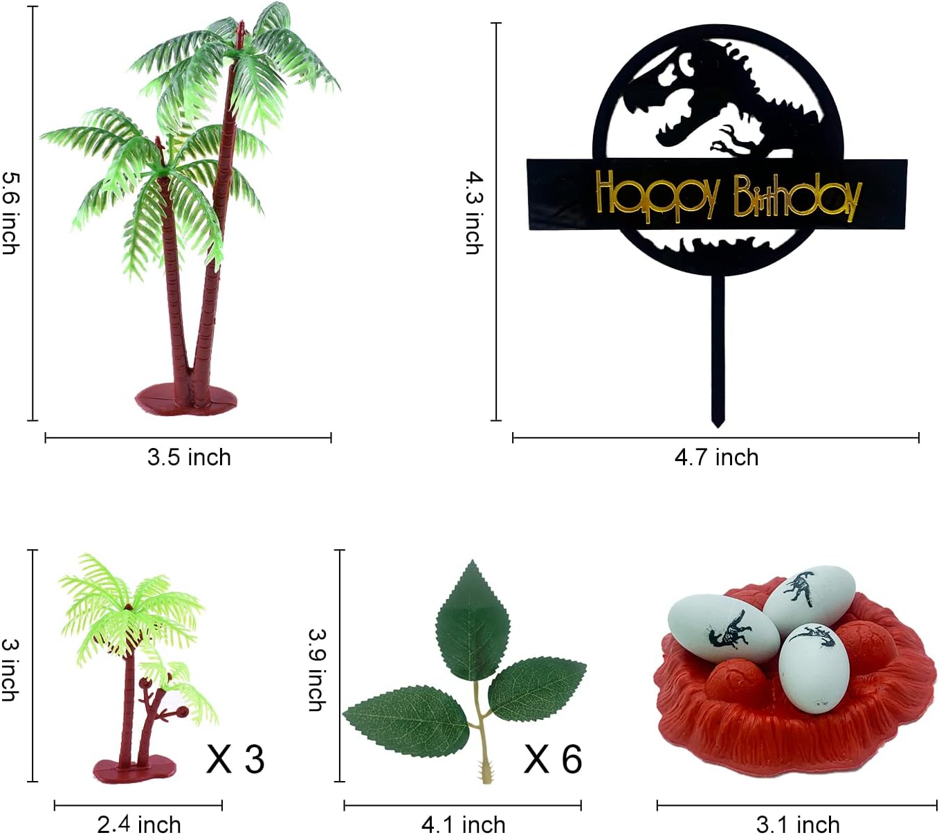 22PCS Dinosaur Cake Topper with Eggs Trees Dinosaur Toppers Birthday Party Cake Decorations Baby Shower Theme Party Decor - Image 5