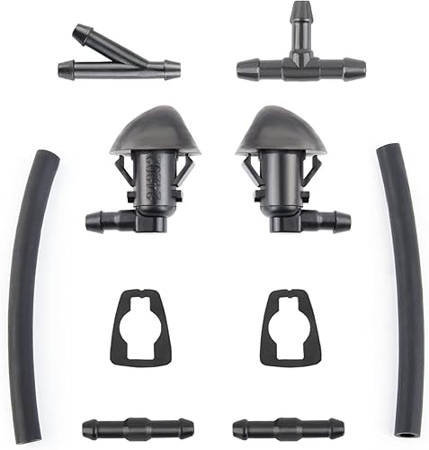 Miniatura 8 de Kit de boquillas de limpiaparabrisas compatible con manguera de chorro y líquido para lavadora F550 F450 F350 F250 con conector que reemplaza al OEM