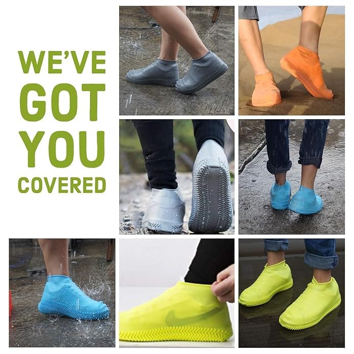 Image of Blissful Diary Waterproof Shoe Covers Reusable Silicone Cover Shoes Rain Boots for Men, Women, Kids |Overshoes Protectors for Kitchen, Indoor,Outdoor.Silicone Shoes Cover (Rain Shoe Cover) (M)