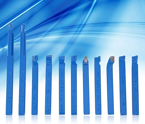 Miniatura 2 de Oubit Juego de herramientas de torno de 11 piezas, 0.31 x 0.31 pulgadas, juego de herramientas de torno de punta de carburo, juego de herramientas