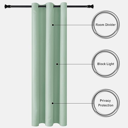 Miniatura 400 de DWCN Cortinas para puerta francesa: cortina térmica con bolsillo para barra para puertas con ventana de cristal, puertas de cocina y patio