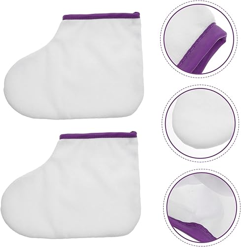 Miniatura 4 de 1 par de botines de cera de parafina, cera de parafina, cubierta de calentamiento de pies, botines encerados para el cuidado de los pies, calcetines