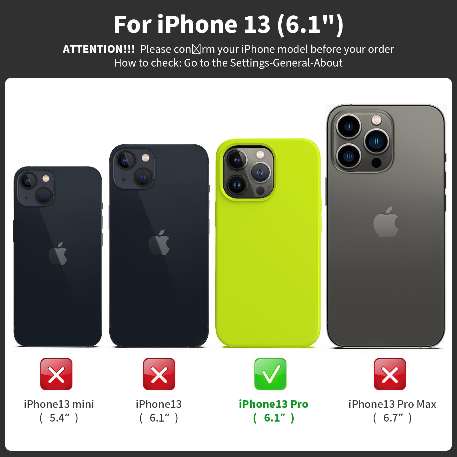 TIIXXE Silicone Case Compatible with iPhone 13 PRO Case Soft Ultra Slim Protective Shockproof Liquid Silicone Phone Case,Anti-Scratch Microfiber Lining - Image 2