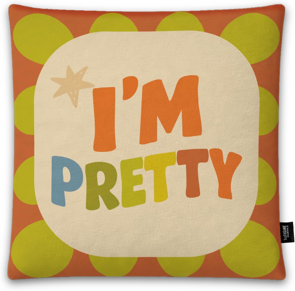 Toothsome Studios I'm Smart, I'm Pretty, Cute Motivational Kids Room Throw Pillow Cover Set, 15.75" x 15.75", Polyester, 2-Pack (I'mSmart/I'mPretty)