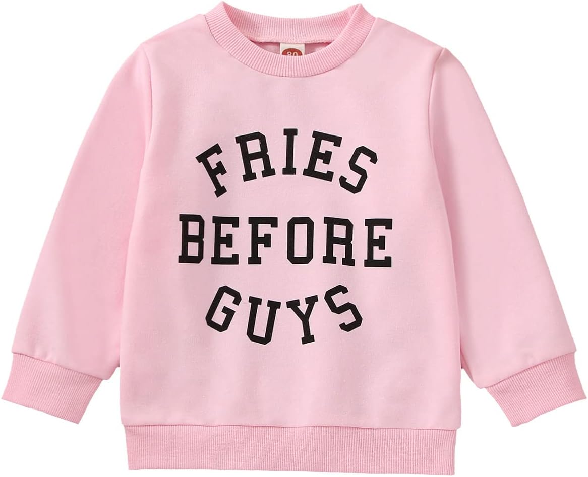 Twopumpkin Valentines Toddler Girl Boy Baby Outfit Valentines Day Shirt Fries Before Guys Short Sleeve T-Shirts Vintage Tops