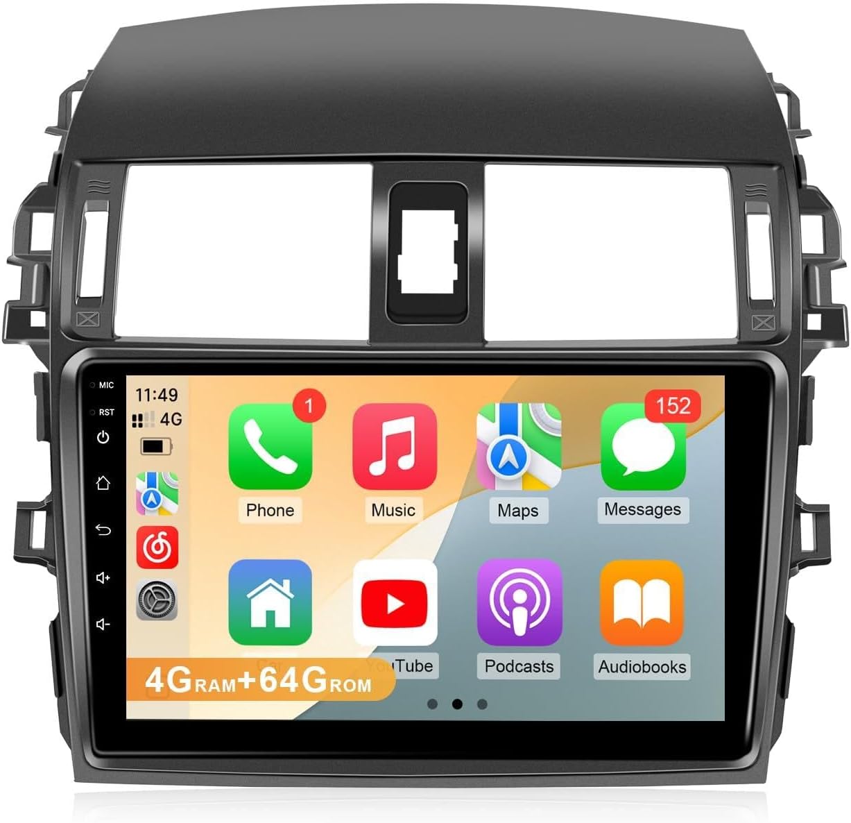 Leadfan 64G Car Radio for Toyota Corolla 2009 2010 2011 2012 2013, 9inch Screen for Corolla Stereo with Carplay Android Auto GPS Backup Camera