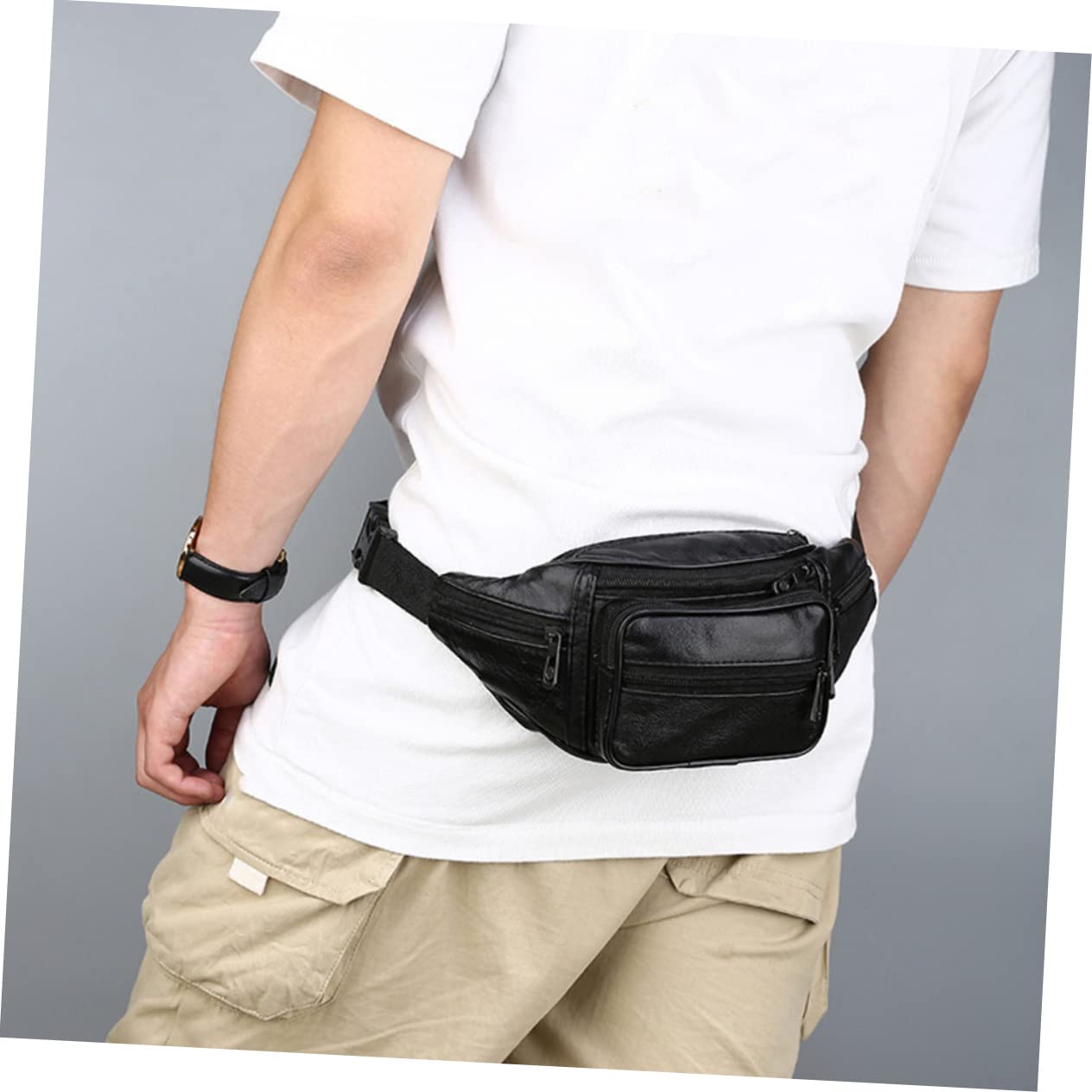 BESPORTBLE 2 Piezas Riñonera para Hombre Riñonera Oculta Cinturón para Correr Billetera para Teléfono Riñonera Bolsa para Exteriores Riñonera De Cuero para Viaje Riñonera para La