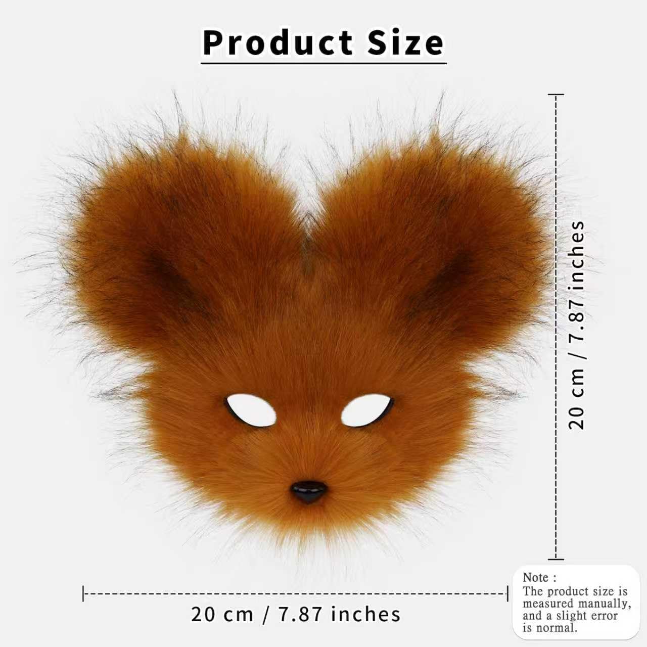 COSYEARS Faux Fur Animal Mouse Mask Plush Half Face for Masquerade Carnival Party Costume Accessories