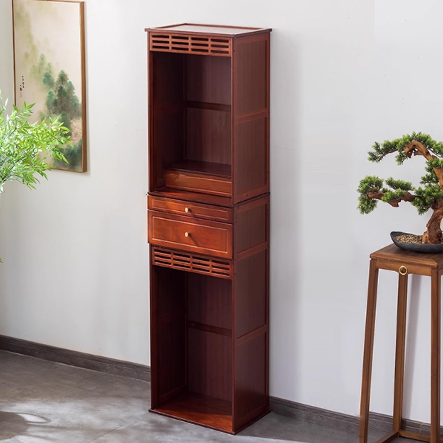 Altar Table with Storage,Buddhist Pooja Cabinet,with Storage & Pull-Out Worship Table,Pedestal Offering Table,for Incense and Pray, for Living Room, Study Room