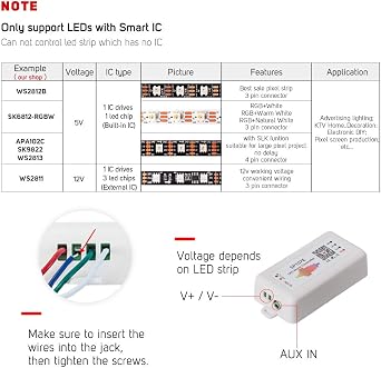 BTF-LIGHTING WS2812B WS2811 SP107E Music Bluetooth Full Color Controller