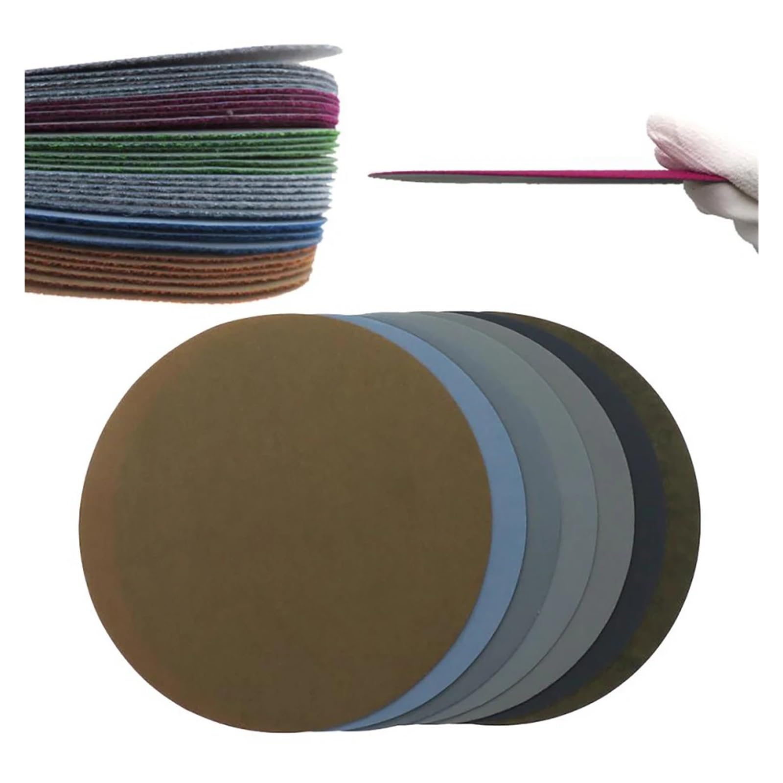 Tarcze szlifierskie z tlenku glinu | Niebieski 5 cali 125 mm 100 szt.: Do polerowania na mokro i na sucho przy użyciu szlifierki P150 P180 P240.(Blue-p180)