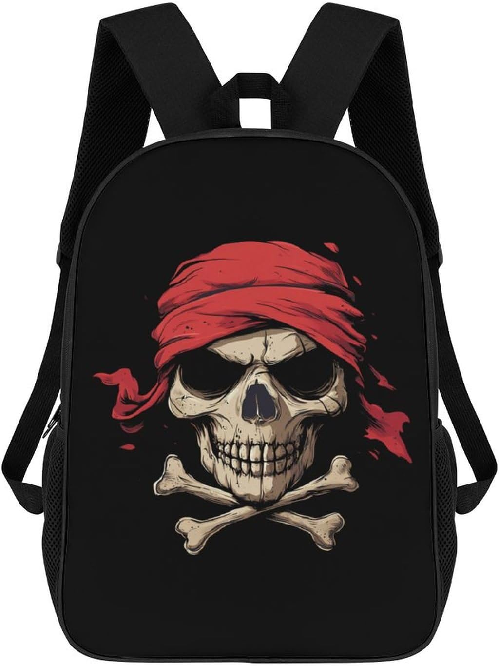 Jolly Roger Piratees Skull Crossbones Laptop Backpack for Men Women 17 Inch Shoulder Bag Travel Daypack