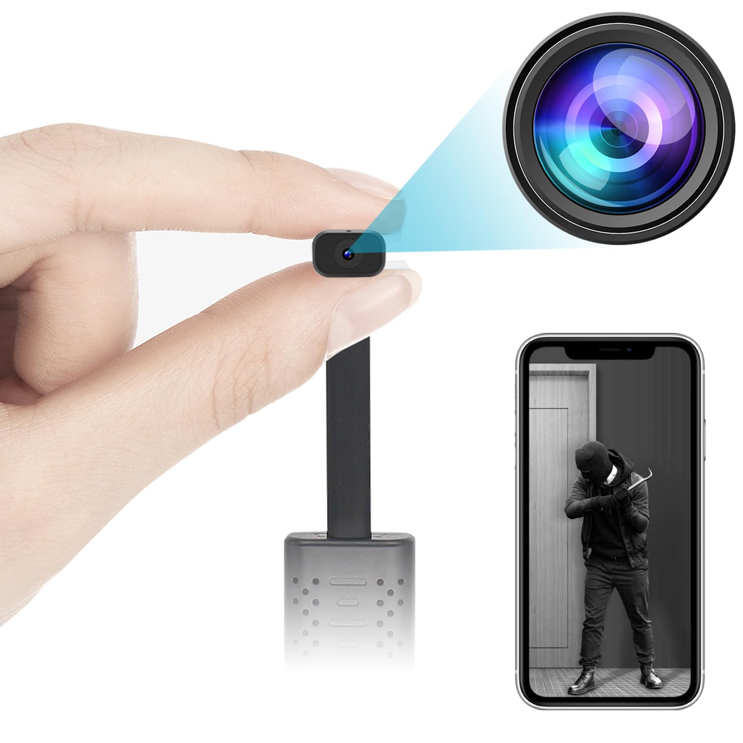 Smallest USB Wireless Camera,HD1080P WiFi Security Camera For  Outdoor/Indoor,Wireless USB Camera,Baby Monitor with Upgrade Night  Vision,Motion