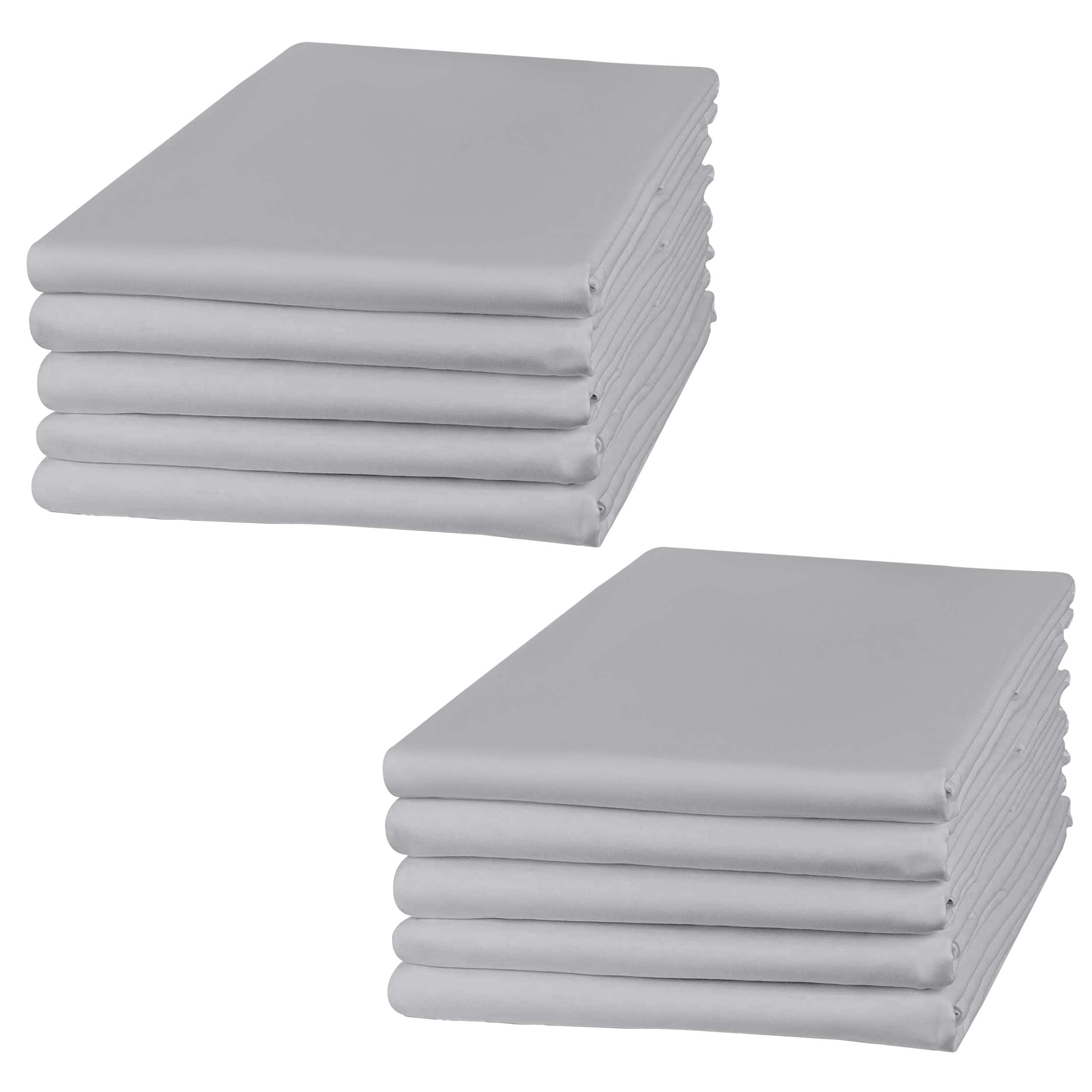 Imperial Rooms Pillow Cases 10 Pack Super Soft Easy Care Fade Resistant Hypoallergenic Brushed Microfibre Pillow Covers (Grey, Pillowcases 10 Pcs)