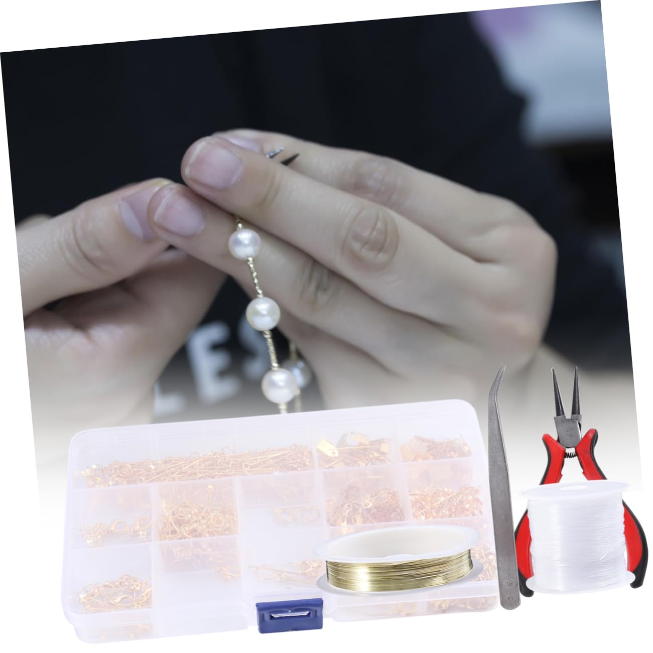 AKOOSY Kit Accessori Bigiotteria Fai da Te 768 Pezzi in Metallo Oro