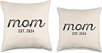 Vista 3 de Mom Est 2024 Custom Mom Personalized Mother’s Day Customized Throw Pillow