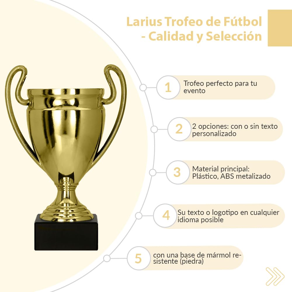 Larius Trofeo de premio de honor universal con/sin texto