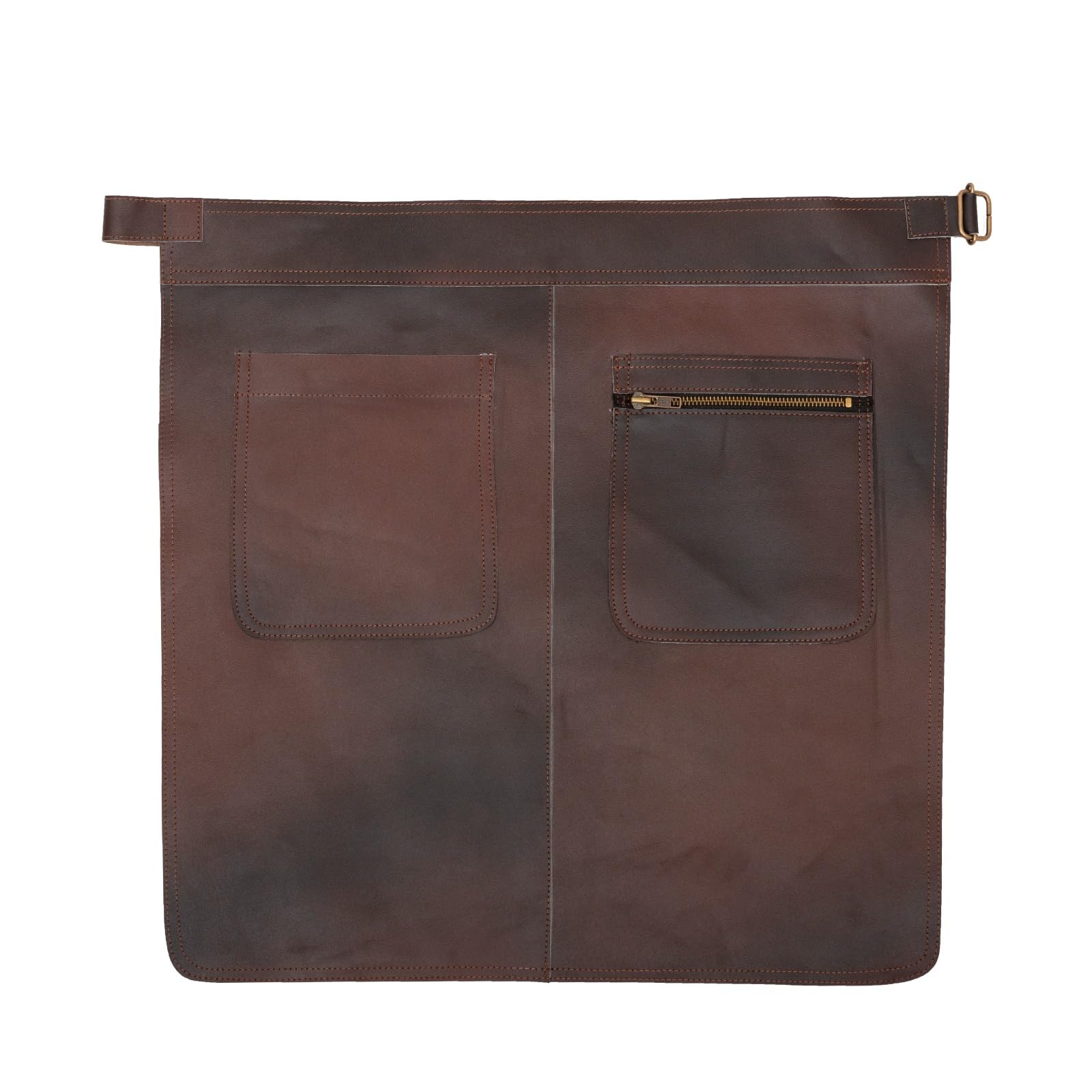 Tanner london Leather Workshop Apron with Multiple Pockets, Brass Hardware, Available in Black, Brown and Navy (Brown)