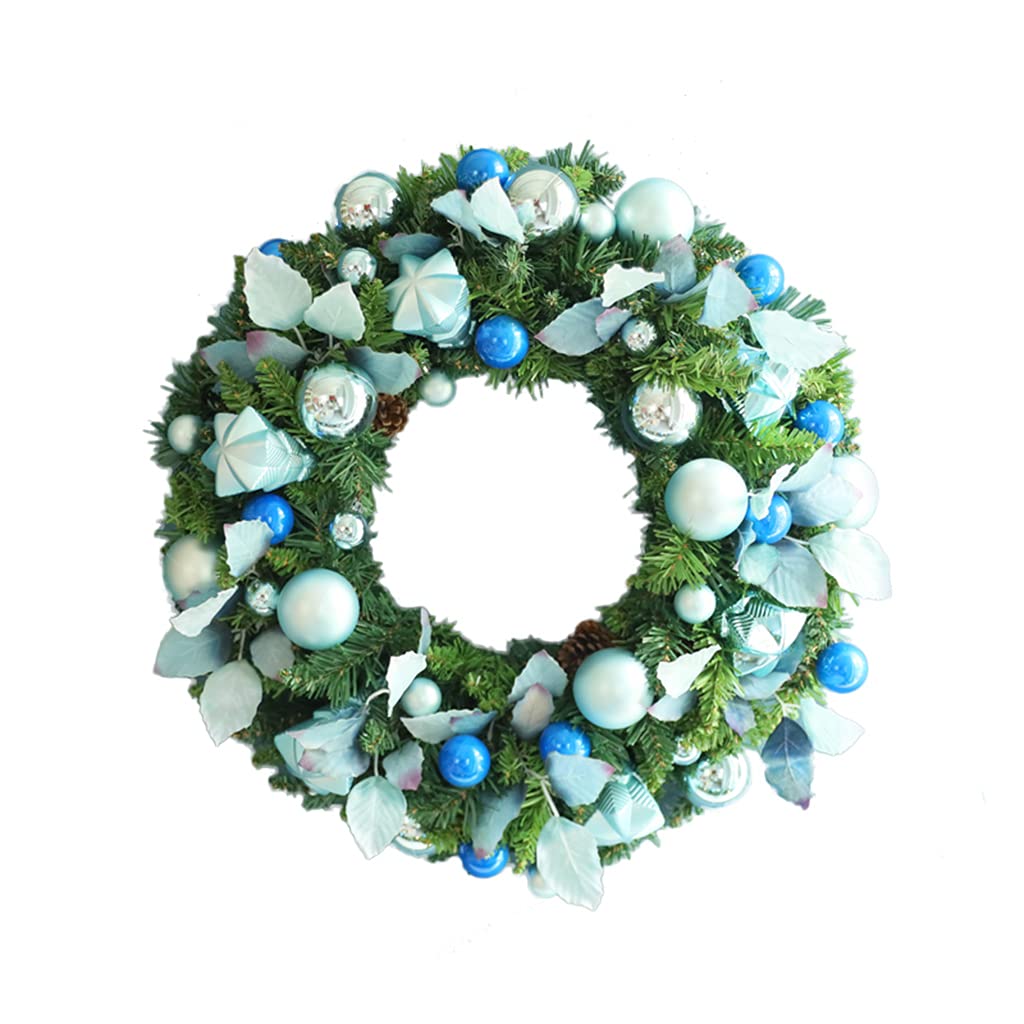 Guirlande décorative de Noël bleue durable contre les décorations de porte qui fanent