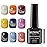 MIZHSE Universal Rainbow Cat Eye Gel Nail Polish, Holographic 9D Cat Eye Magnetic Gel Polish with Magnet Stick, Shiny Glitter Chrome Gel Polish Soak Off Gel Nail Art Salon Manicure DIY at Home