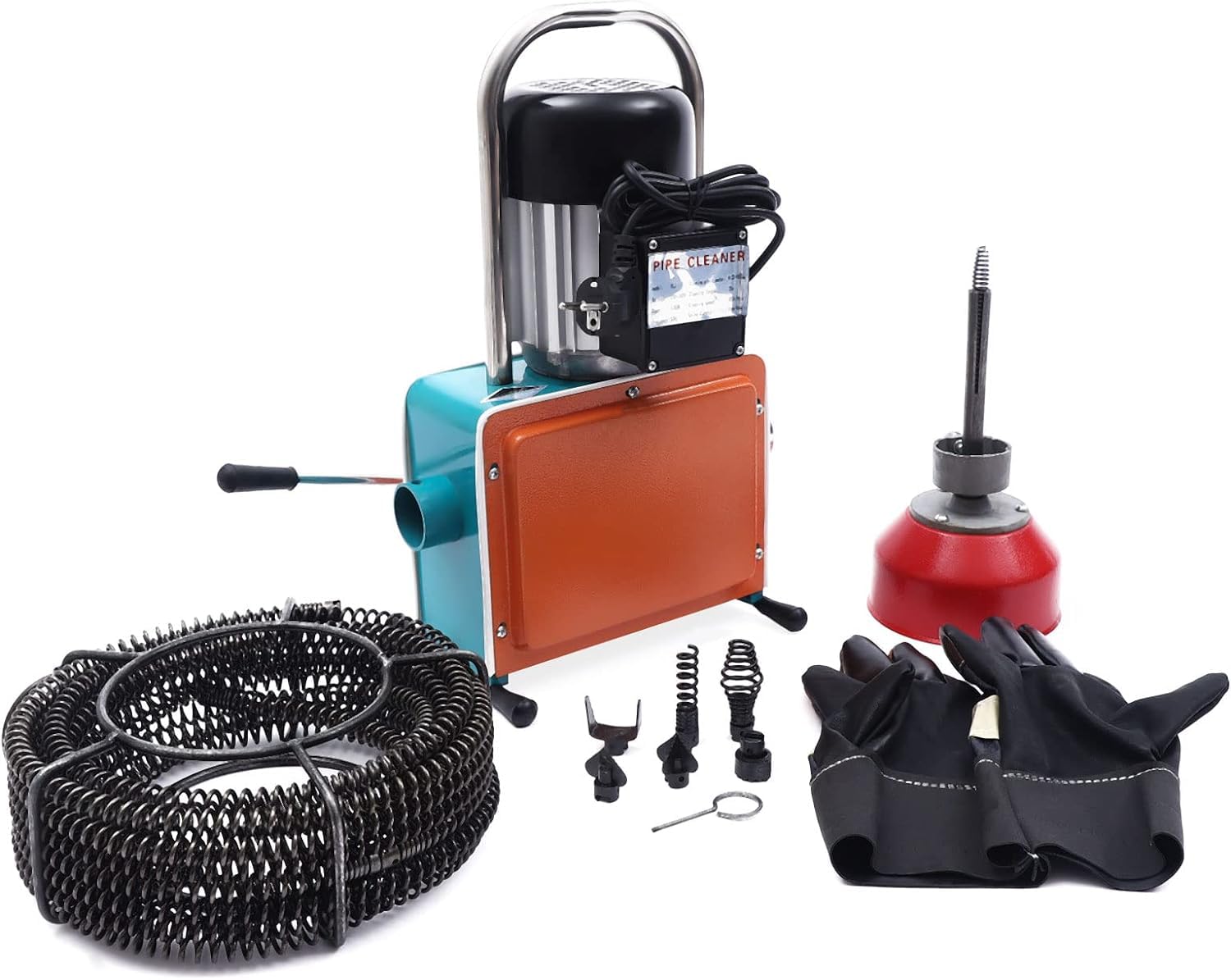 Desatascador de tuberías, Máquina de Desatascar tuberías con 16mm Drill Bit Set Diámetro de la Manguera Aplicable 20-110 mm para Sewer Bañera WC