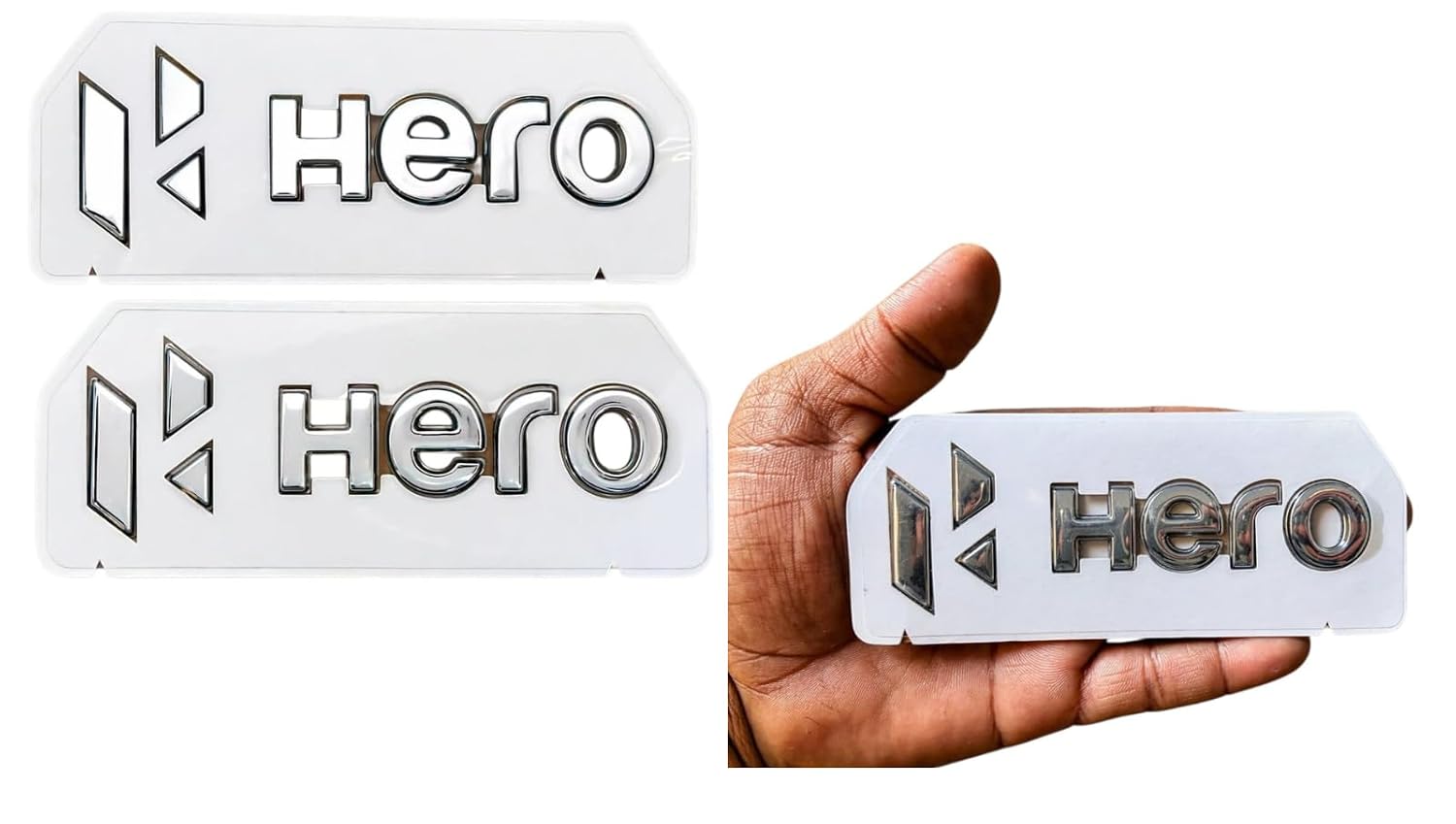 Hero Petrol Tank Side Logo for Hero i3s Splendor+, Bike Accessory Chrome Finish | Waterproof | Pack of 2 - Review, Price and Buying Guide
