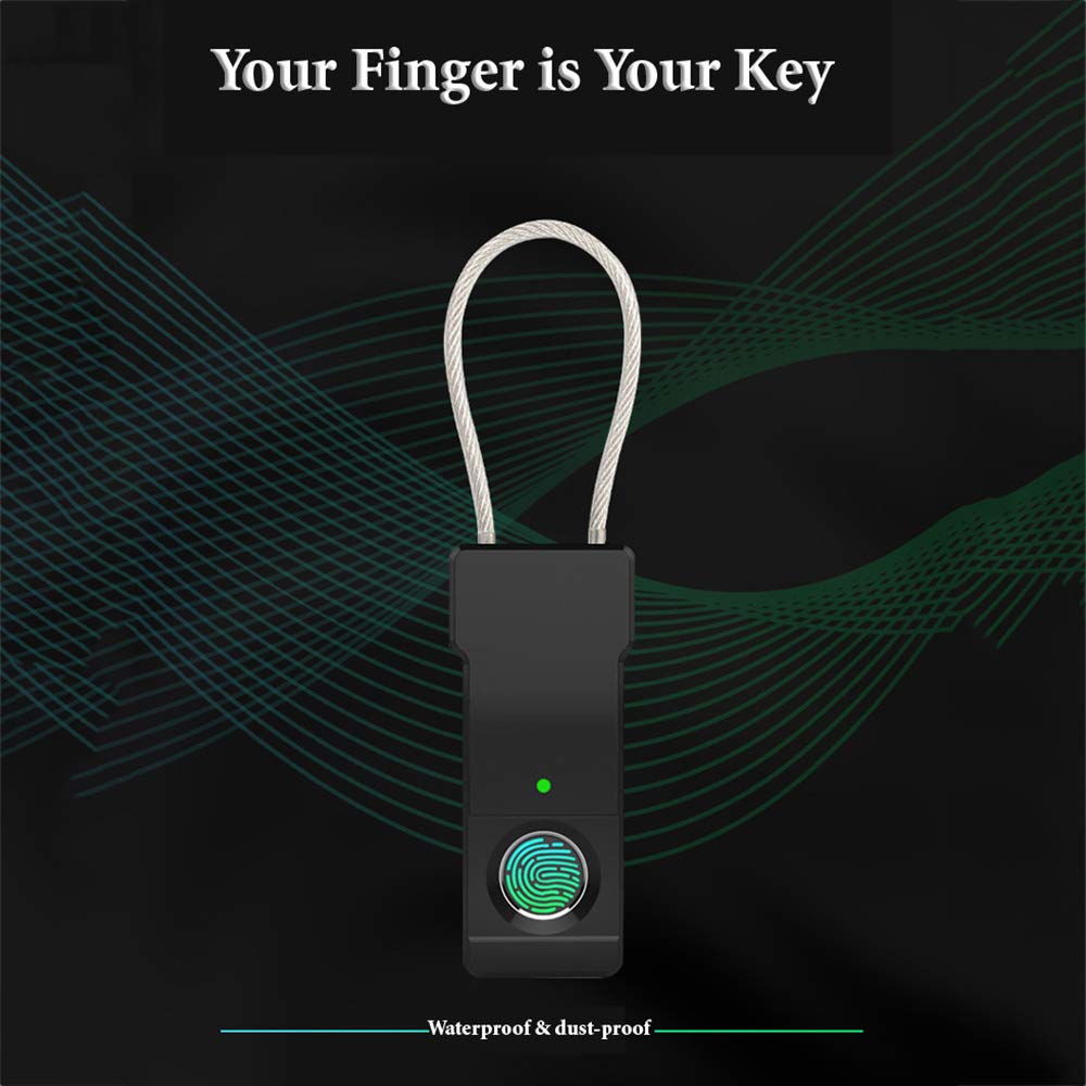 Cerradura de huella digital Candado inteligente Candados de puerta con huella digital Cerradura de huella digital antirrobo portátil para bolsa Cajón Maleta Llave de viaje
